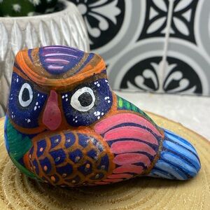 Artisan Handpainted Small Owl Alebrije | Clay | Unique Mexican Folk Art Decor